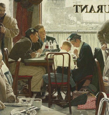 Norman Rockwell, ‘Saying grace’, 195. Oil on canvas, 109.2 by 104.1 cm / Sold 46,085,000 USD – Sotheby’s