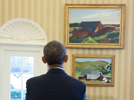 Two Edward Hopper paintings now displayed in the Oval Office <br />(15-16 / 02 2014)