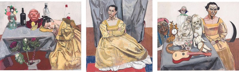 Paula rego, 'Vanitas', 2006. Pastel sobre papel, 110x130+130x120+110x130 cm / Colección Fundacao Calouste
