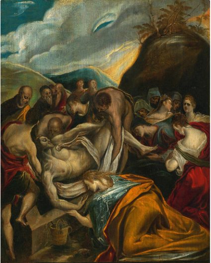 El Greco, 'The Entombment of Christ', c. 1572. Oil on panel, 28 x 19.4 cm / Christie's