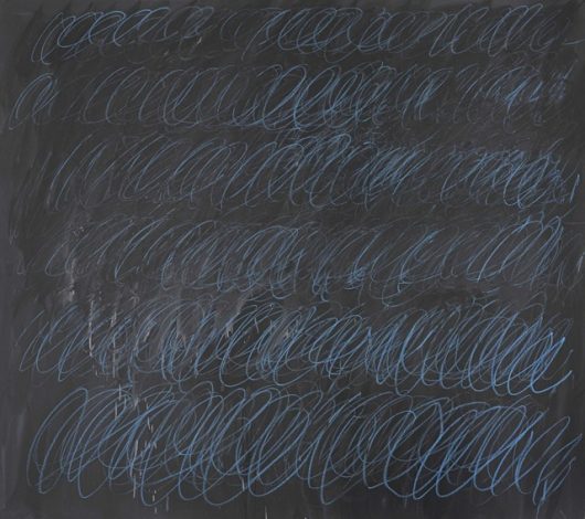 Cy Twombly, Untitled, 1968. Oil based house paint and wax crayon on canvas, 152.4 x 173 cm / Sotheby's