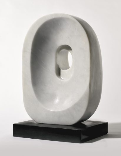 Dame Barbara Hepworth.' Quiet Form', 1973. White seravezza marble , height: 43cm / Sotheby's