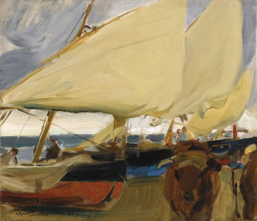 Joaquín Sorolla y Bastida, 'Playa de Valencia', 1910. Oil on canvas, 48 by 56cm / Sotheby's