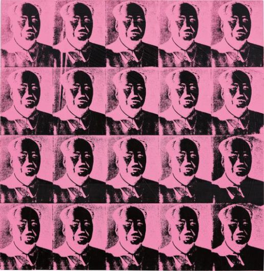 Andy Warhol, '20 pink Mao's', 1979. Synthetic polymer and silkscreen ink on canvas, 99.7 x 96.8 cm / Phillips