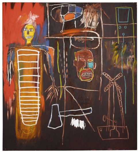 Jean-Michel Basquiat. 'Air Power, 1984. Acrylic and oilstick on canvas, 167.5 x 153cm / Sotheby's