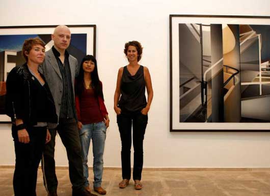 Marquès, Fischer, Yaping y Mulet, ayer, en la planta noble del centro cultural /Foto: Manu Mielniezuk