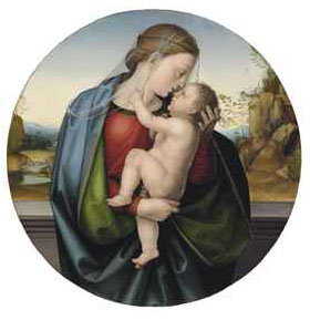 Baccio della Porta, called Fra Bartolommeo, "The Madonna and Child", oil on panel, 64.7 cm. diameter / Christie's