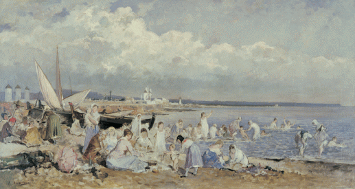 Ricard Anckermann, Molinar amb gent, c. 1890, Es Baluard Museu d’Art Modern i Contemporani de Palma. Dipòsit Col•lecció Consell de Mallorca.